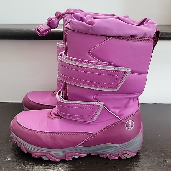 Lands' End Pink Winter Snow Boots Youth Girl's Size 2 Warm Insulated Quality - Picture 1 of 6
